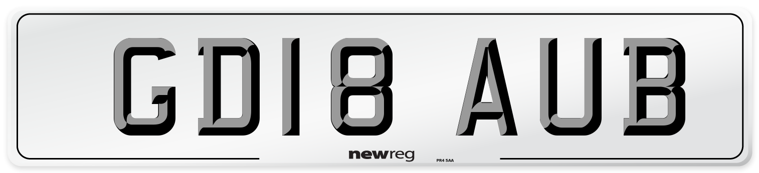 GD18 AUB Number Plate from New Reg